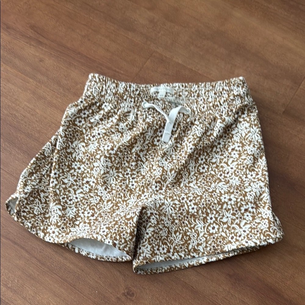 Rylee + Cru Tan Floral Athletic Shorts